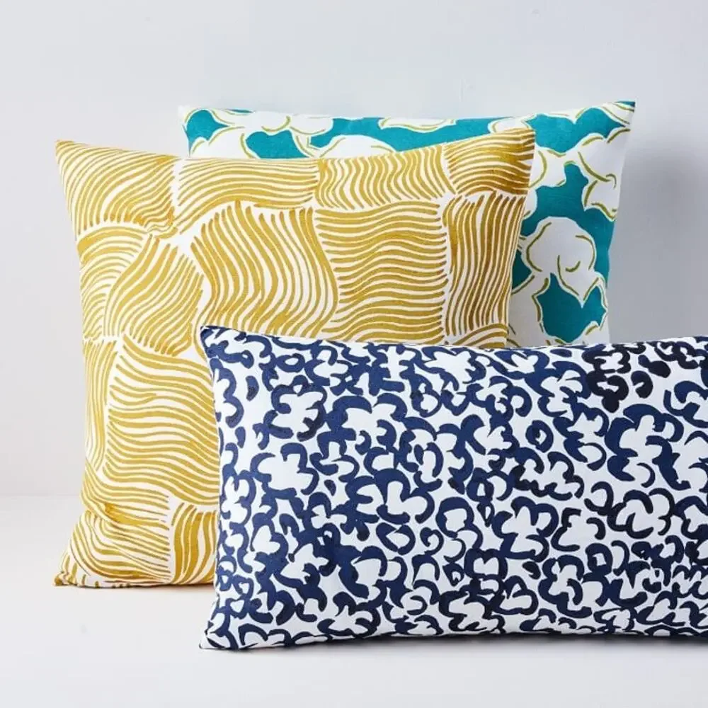 West Elm x Samuji Cirrus Pillow Sham Cover Navy Blue
